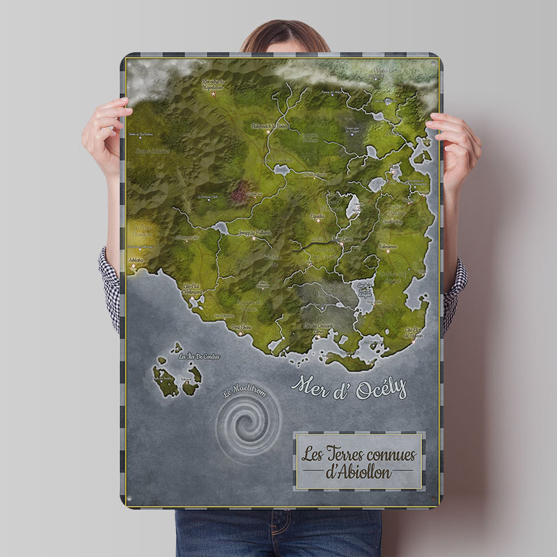 World Of Retro Gaming - Abiollon Mapa Świata Metalowy Plakat Personalizowana